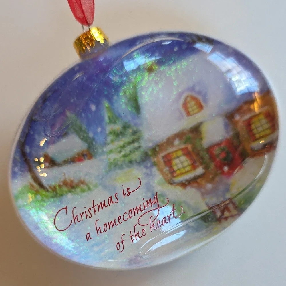 Hallmark Ornament - 2015 A Homecoming Of The Heart Ornament with Red Ribbon